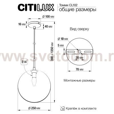 Подвесной светильник Citilux CL102633 Томми
