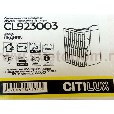 Светильник настенный Citilux CL923003 Ледник