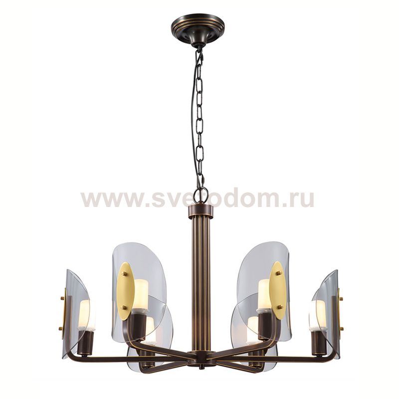 Люстра Cloyd ELAND C6 / D74 см - цвет кофе (арт.10049)