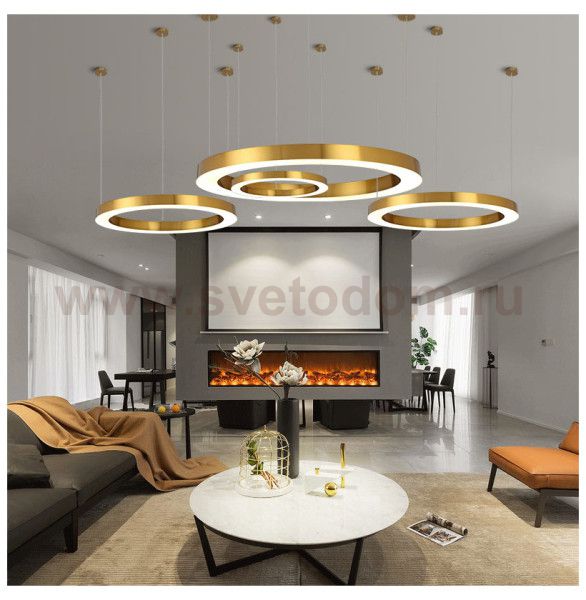 Подвесной светильник Cloyd RAUNDS P1 / D80 см - латунь (арт.10254)