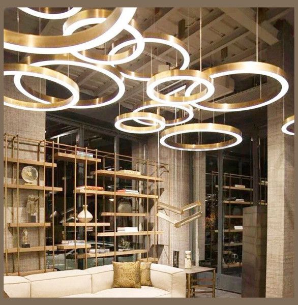 Подвесной светильник Cloyd RAUNDS P1 / D80 см - латунь (арт.10254)