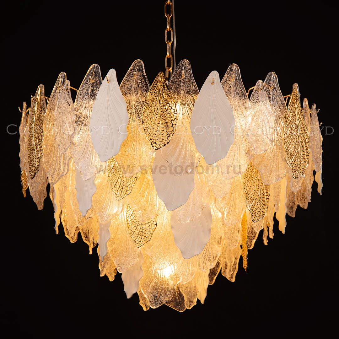 Люстра Cloyd SENEGAL C21 / D80 см - с золотыми листьями - золото (арт.10367)