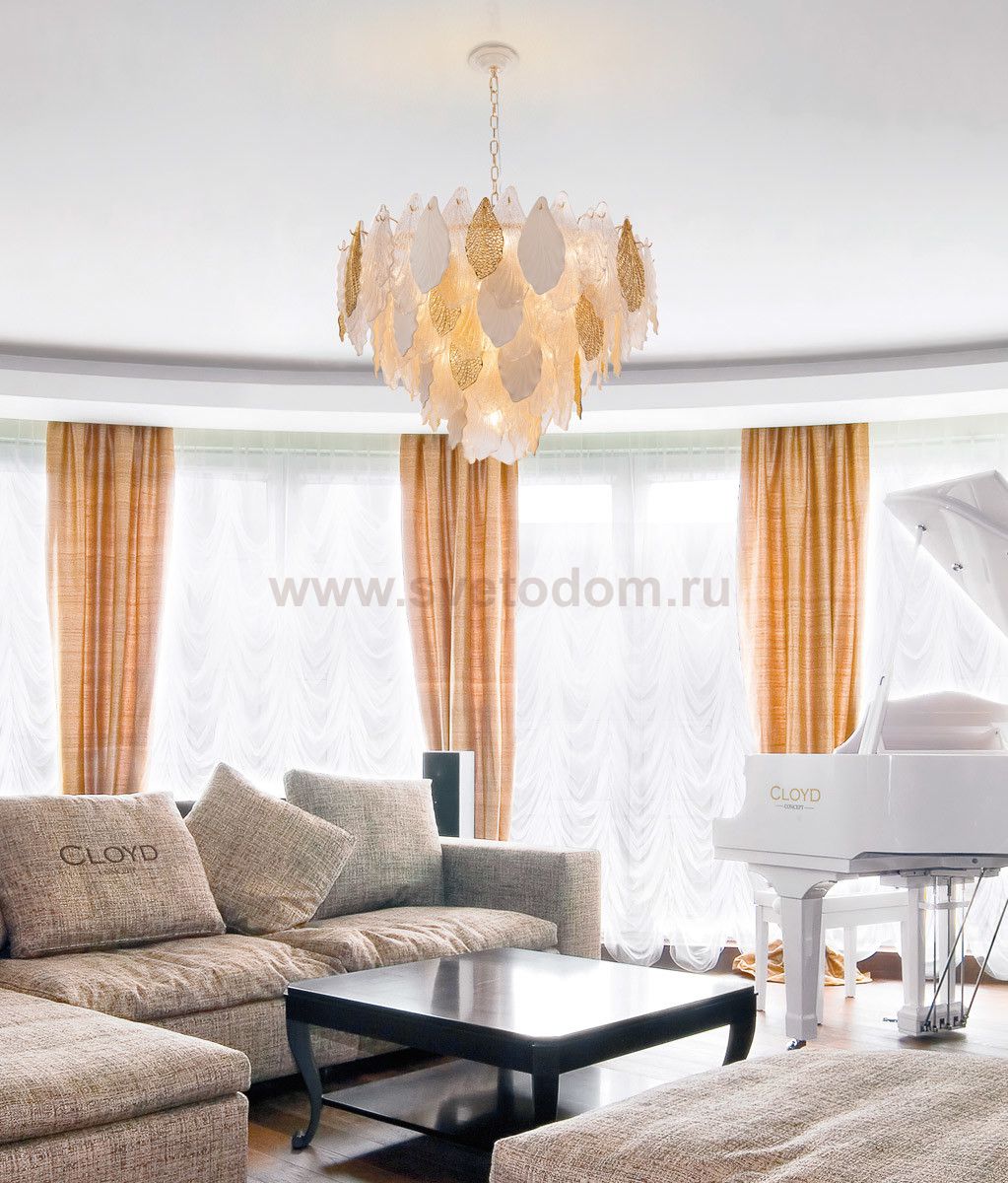 Люстра Cloyd SENEGAL C21 / D80 см - с золотыми листьями - золото (арт.10367)