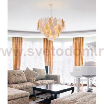 Люстра Cloyd SENEGAL C21 / D80 см - с золотыми листьями - золото (арт.10367)