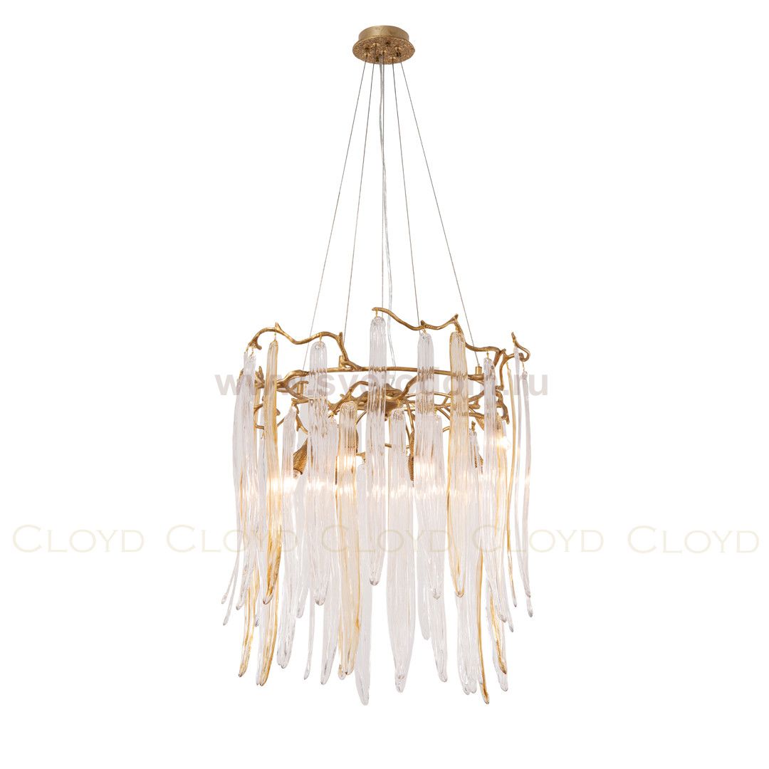Люстра Cloyd SULAWESI C8 / D61 см - латунь - желт. стекло (арт.10398)
