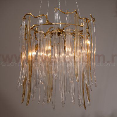 Люстра Cloyd SULAWESI C8 / D61 см - латунь - желт. стекло (арт.10398)