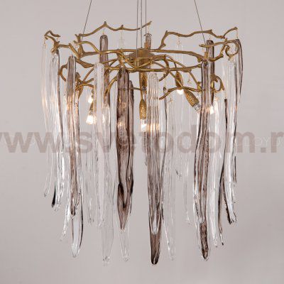 Люстра Cloyd SULAWESI C8 / D61 см - латунь - черн. стекло (арт.10399)