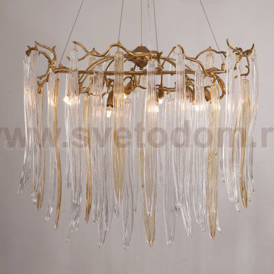 Люстра Cloyd SULAWESI C10 / D83 см - латунь - желт. стекло (арт.10400)