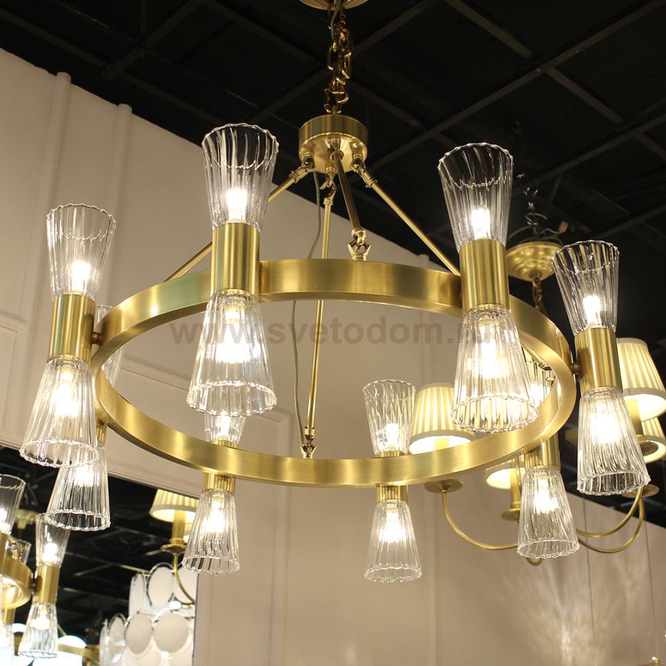 Люстра Cloyd JARROW C16 / D78 см - латунь (арт.10437)