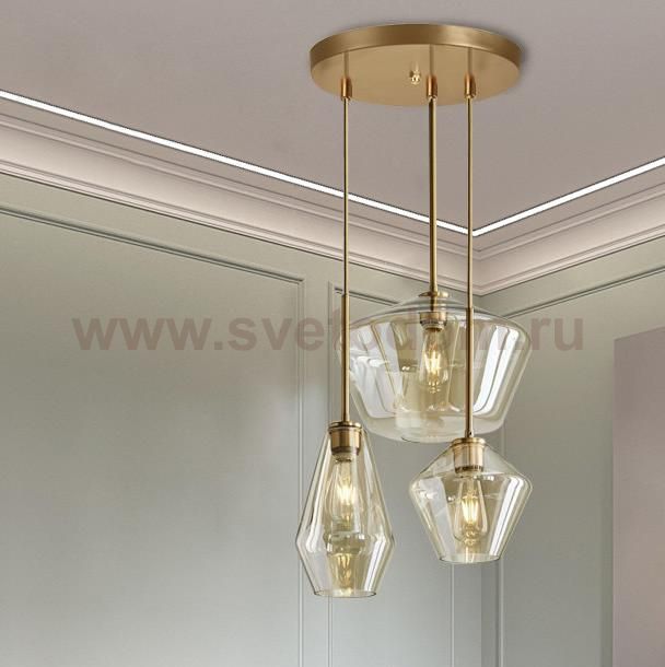 Подвесной светильник Cloyd TRITONE P3 / D57 см - бесцвет. стекло (арт.10518)