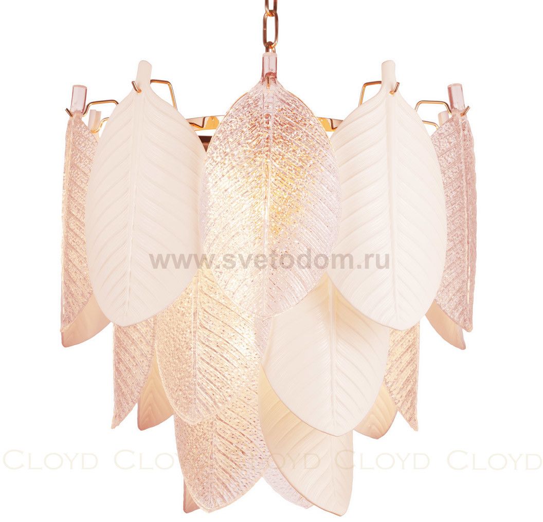 Люстра Cloyd TRAPESUND C12 / D48 см - бел.керамика - золото (арт.10661)