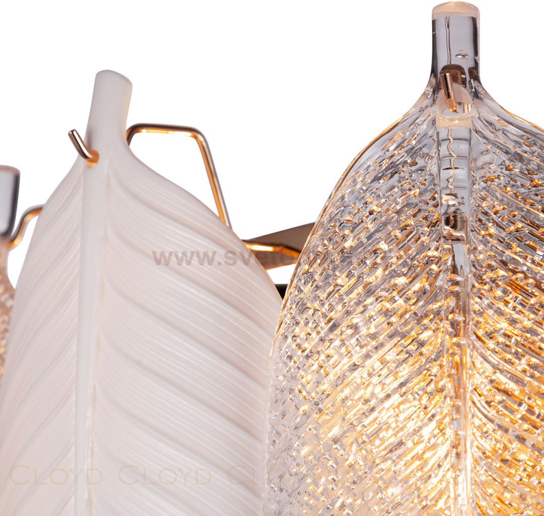 Люстра Cloyd TRAPESUND C12 / D48 см - бел.керамика - золото (арт.10661)