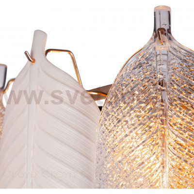 Люстра Cloyd TRAPESUND C12 / D48 см - бел.керамика - золото (арт.10661)