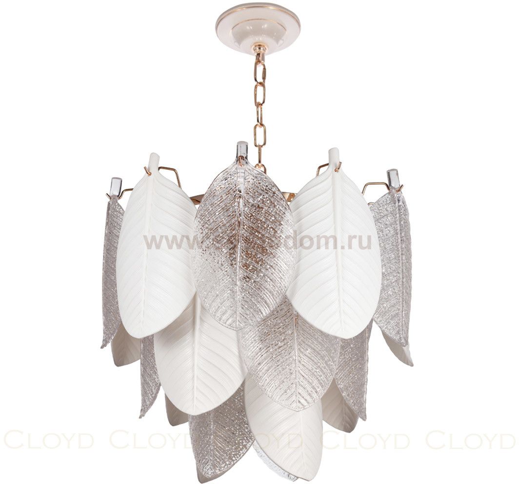Люстра Cloyd TRAPESUND C12 / D48 см - бел.керамика - золото (арт.10661)