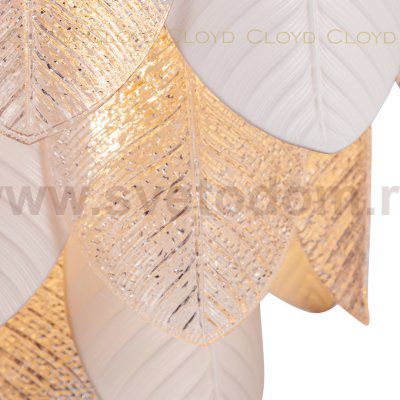 Люстра Cloyd TRAPESUND C12 / D48 см - бел.керамика - золото (арт.10661)