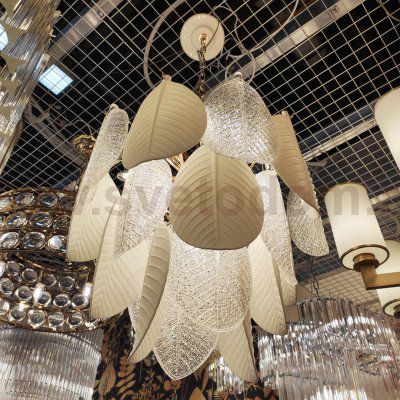 Люстра Cloyd TRAPESUND C12 / D48 см - бел.керамика - золото (арт.10661)