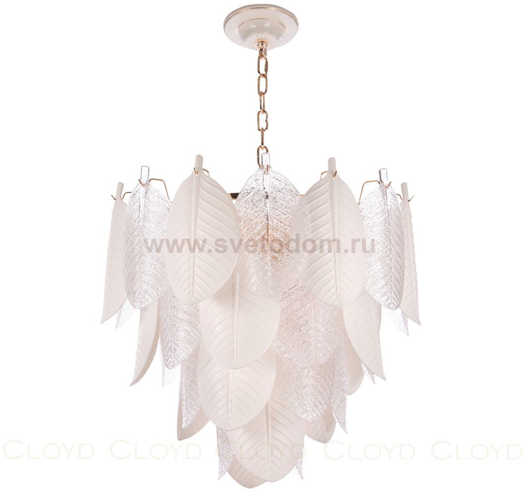 Люстра Cloyd TRAPESUND C19 / D62 см - бел.керамика - золото (арт.10662)