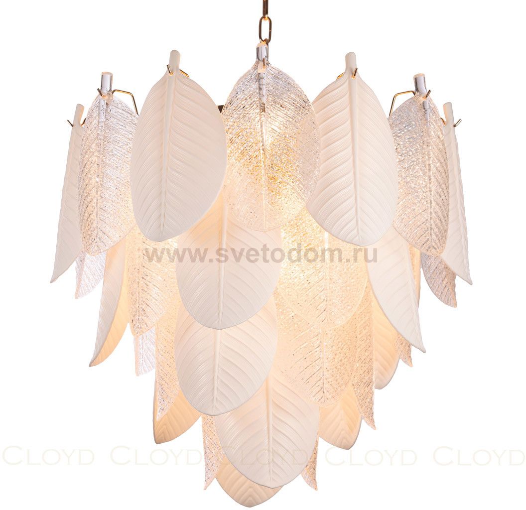 Люстра Cloyd TRAPESUND C19 / D62 см - бел.керамика - золото (арт.10662)