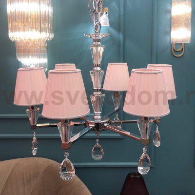 Люстра Cloyd ARTORIA C6 / бел. абажур - D65 см - хром (арт.10799)