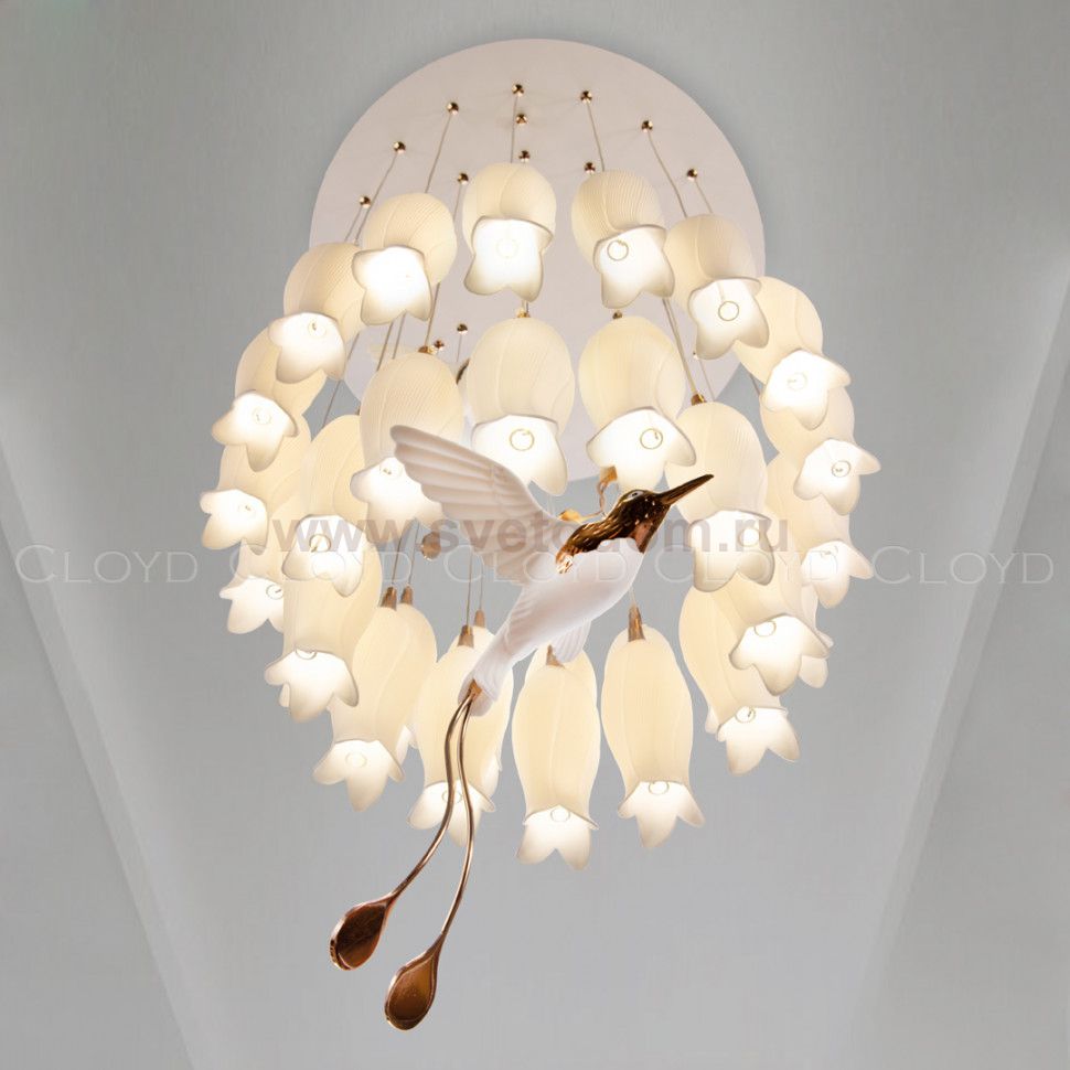 Люстра Cloyd ARGANA C30 / D60 см- керамика, фарфор - белый (арт.10808)