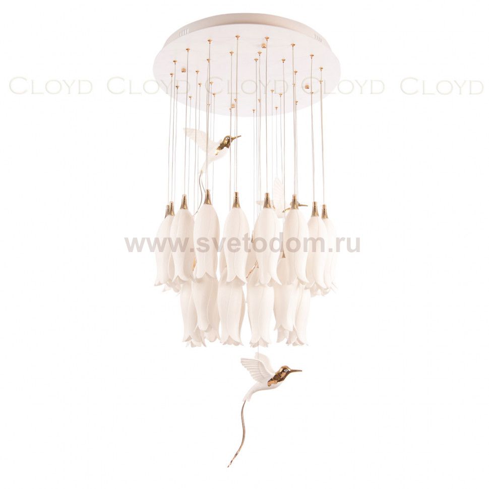 Люстра Cloyd ARGANA C30 / D60 см- керамика, фарфор - белый (арт.10808)