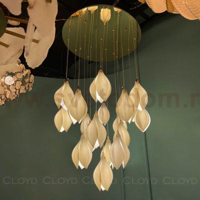 Люстра Cloyd MANGRA-A C19 / D60 см - керамика - золото (арт.10824)