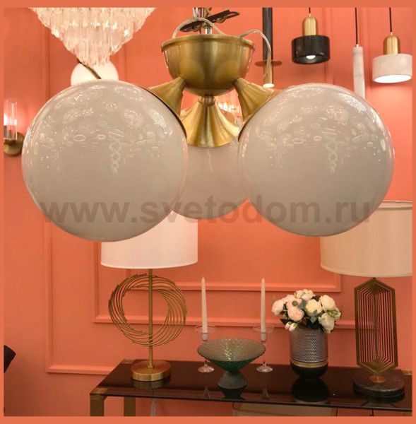 Потолочный светильник Cloyd TAOS-B FM3 / выс. 25 см - латунь (арт.10859)