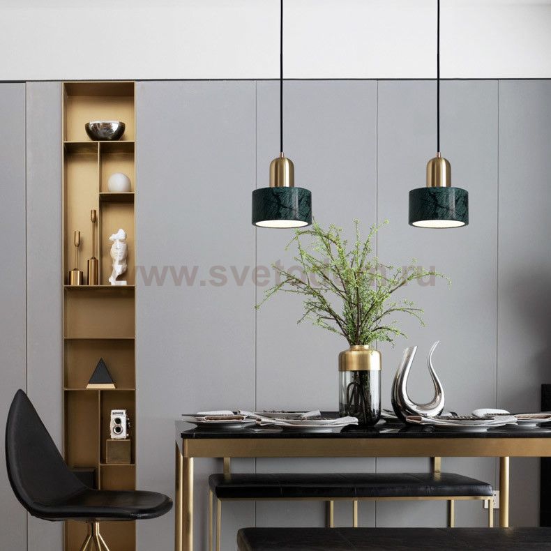 Подвесной светильник Cloyd ANTUAN P1 / D16 см - зелен.мрамор (арт.10931)