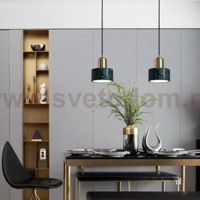 Подвесной светильник Cloyd ANTUAN P1 / D16 см - зелен.мрамор (арт.10931)