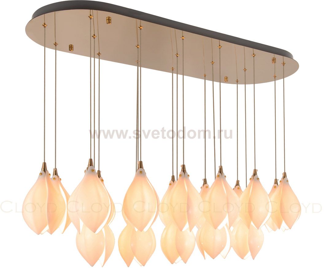Люстра Cloyd MANGRA-A C19 / L100 см - керамика - золото (арт.10958)