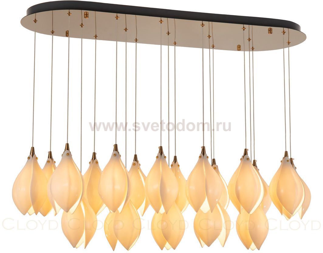 Люстра Cloyd MANGRA-A C19 / L100 см - керамика - золото (арт.10958)