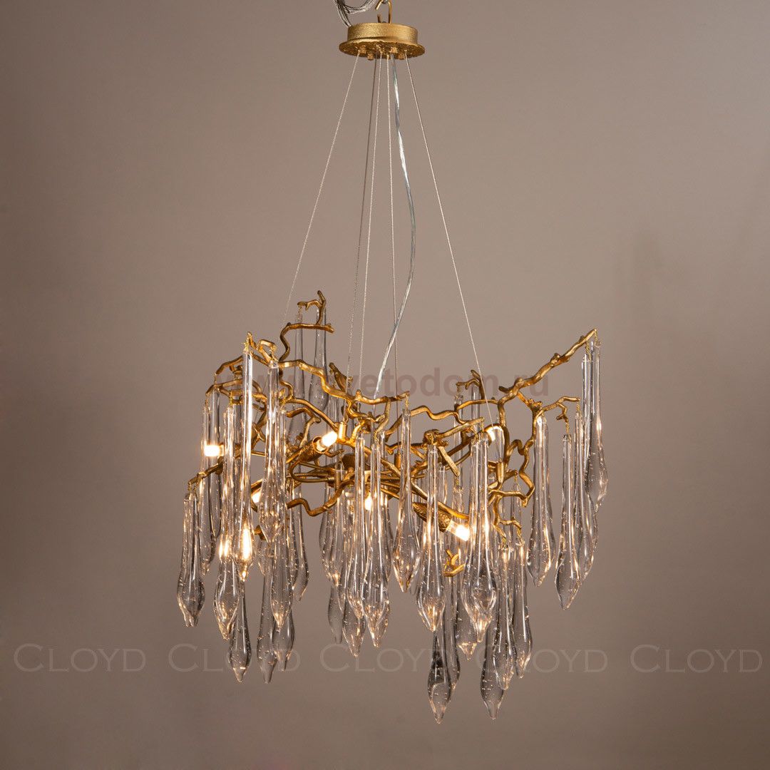 Люстра Cloyd SURINAM C8 / D60 см - латунь - бесцвет. стекло (арт.10977)