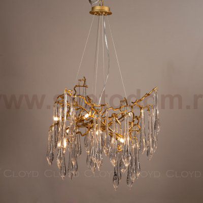 Люстра Cloyd SURINAM C8 / D60 см - латунь - бесцвет. стекло (арт.10977)