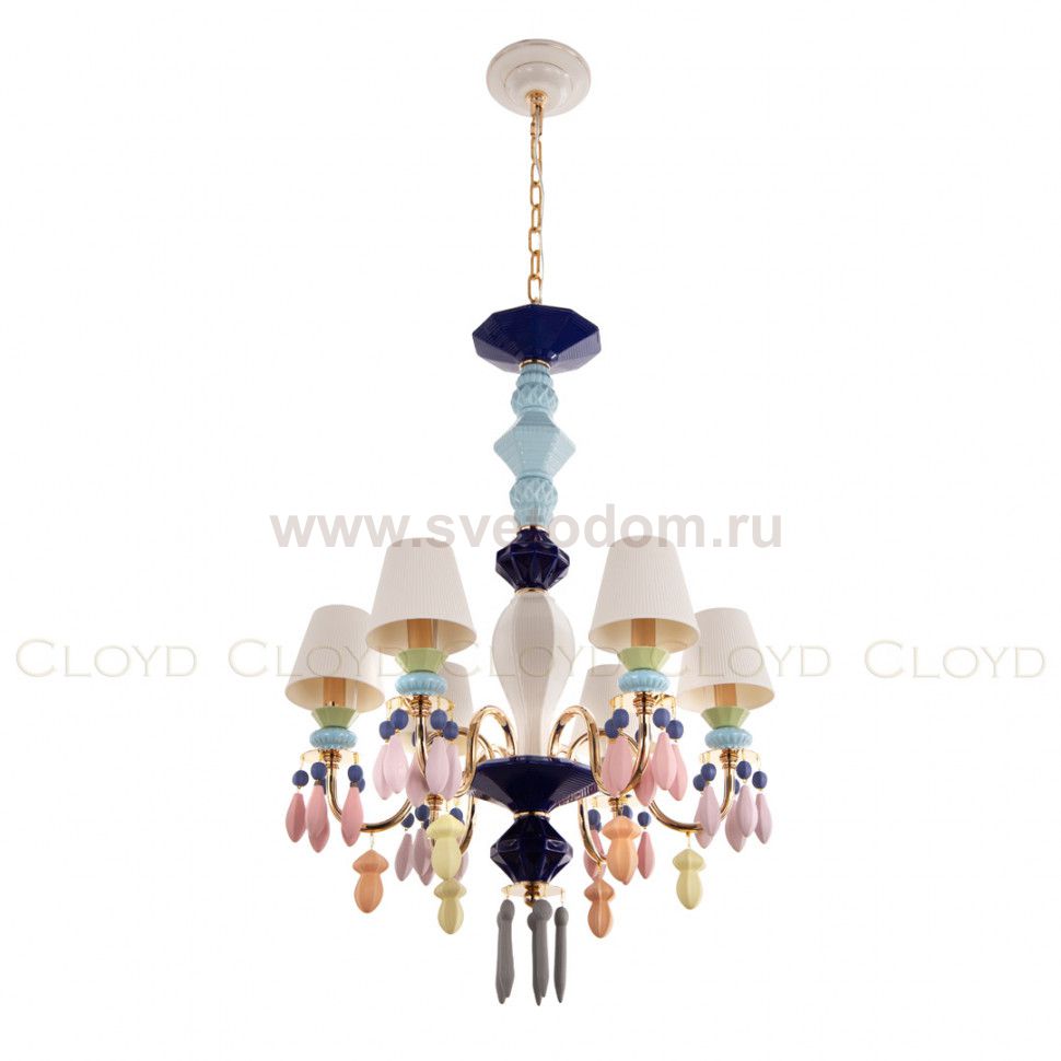 Люстра Cloyd LOTTIE-A C6 / D56 см- цветная керамика (арт.11043)