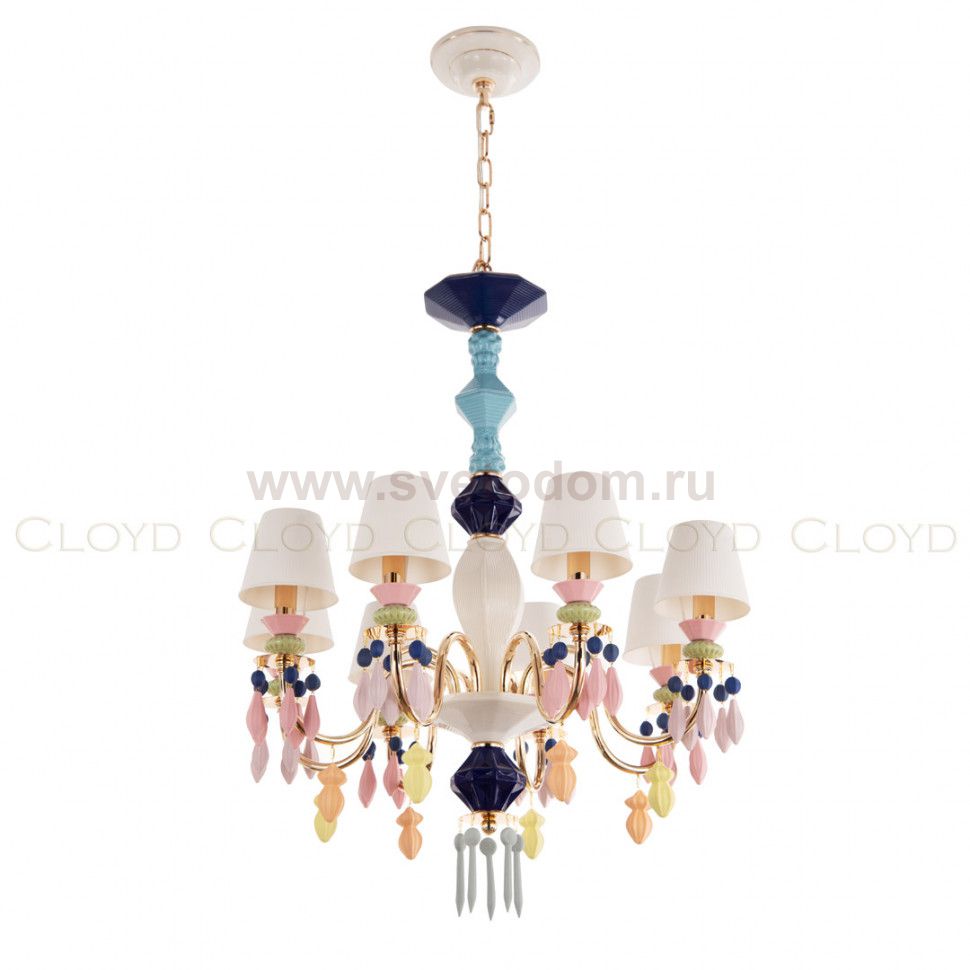 Люстра Cloyd LOTTIE-A C8 / D63 см- цветная керамика (арт.11044)