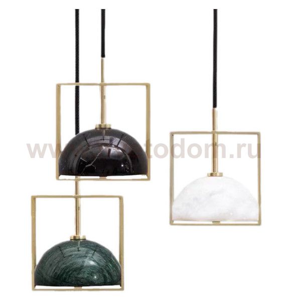 Подвесной светильник Cloyd TESSER P1 / латунь - зелен.мрамор (арт.11051)