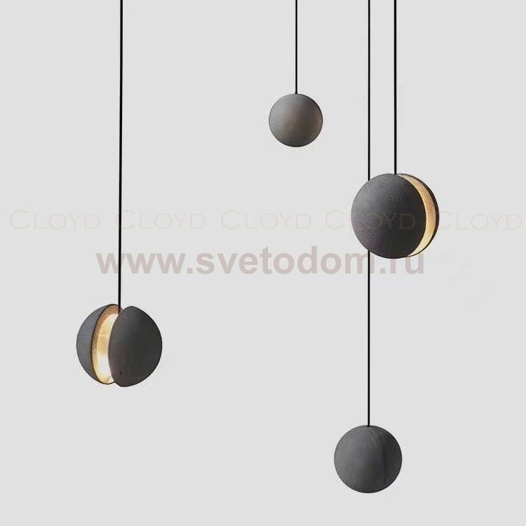 Подвесной светильник Cloyd SAURON P1 / D14 см - черный - сер. бетон (арт.11073)