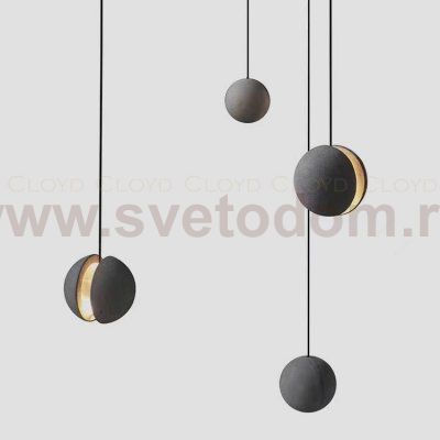 Подвесной светильник Cloyd SAURON P1 / D14 см - черный - сер. бетон (арт.11073)
