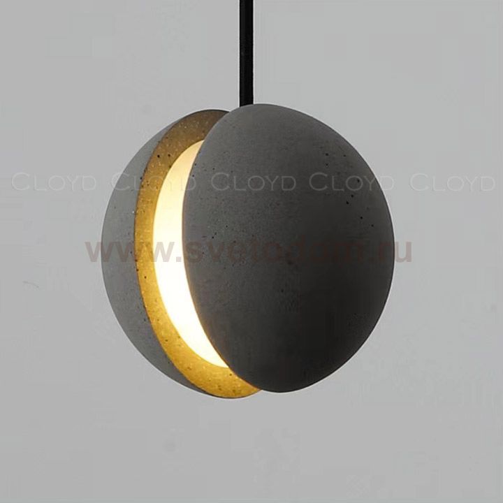 Подвесной светильник Cloyd SAURON P1 / D14 см - черный - сер. бетон (арт.11073)