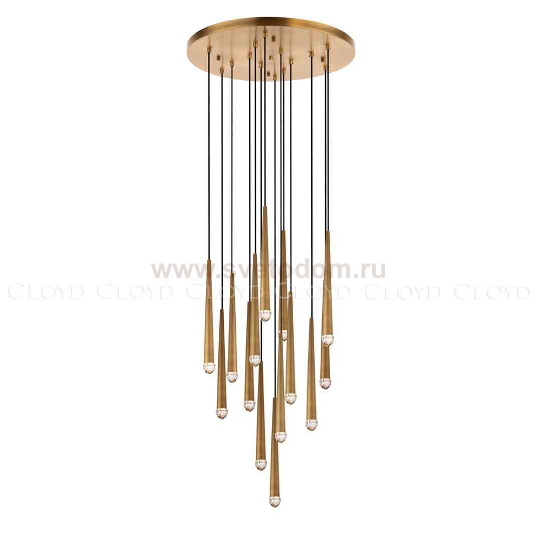 Подвесной светильник Cloyd MILVUS-B P14 / D55 см - латунь (арт.11112)