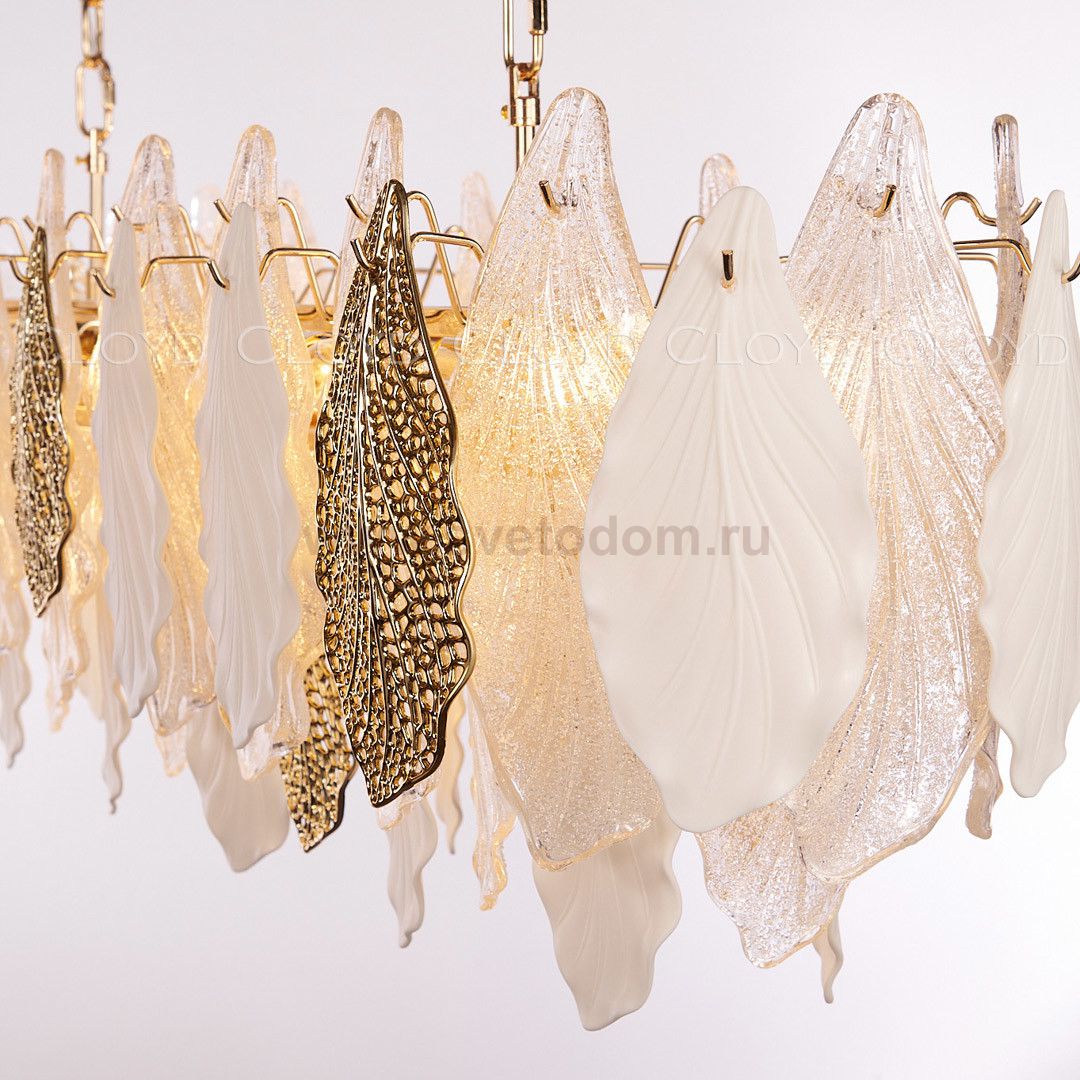 Люстра Cloyd SENEGAL C14 / L105 см - с золотыми листьями - золото (арт.11178)