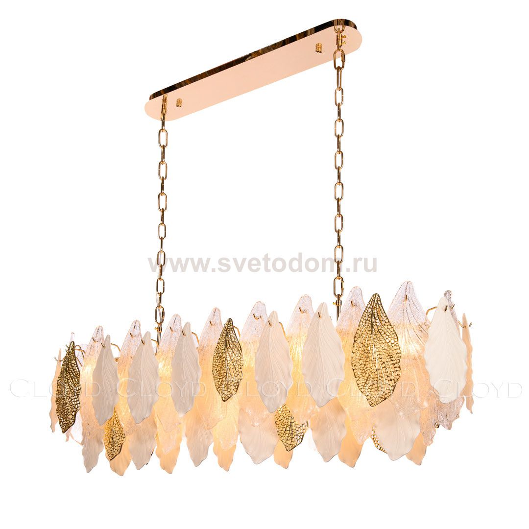 Люстра Cloyd SENEGAL C14 / L105 см - с золотыми листьями - золото (арт.11178)