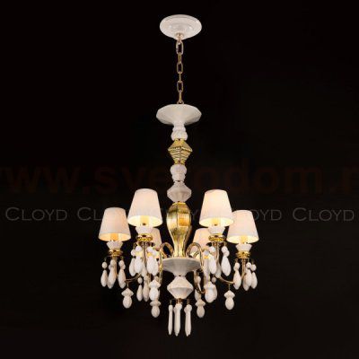 Люстра Cloyd LOTTIE-B C6 / D54 см- бел.-золотая керамика (арт.11211)