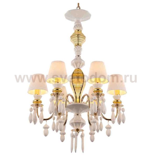 Люстра Cloyd LOTTIE-B C6 / D54 см- бел.-золотая керамика (арт.11211)