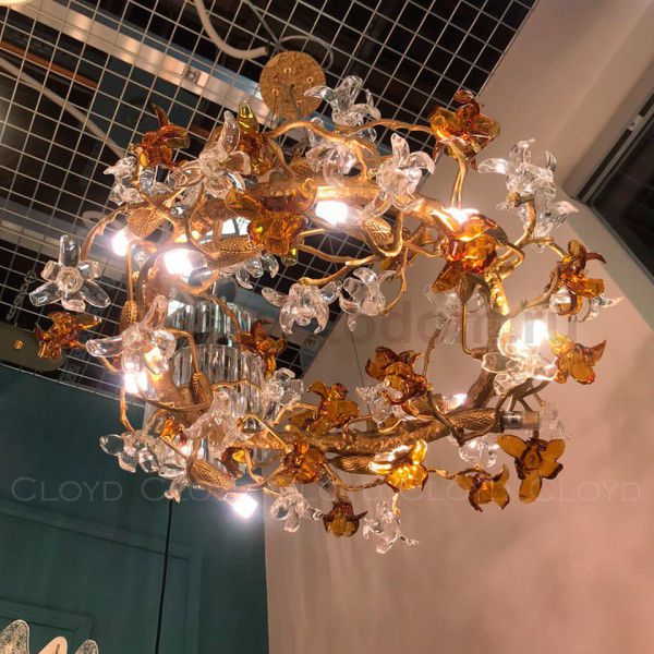 Люстра Cloyd GUATEMALA C14 / D60 см - латунь (арт.11215)