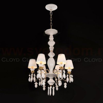 Люстра Cloyd LOTTIE-C C6 / D54 см- белая керамика (арт.11218)