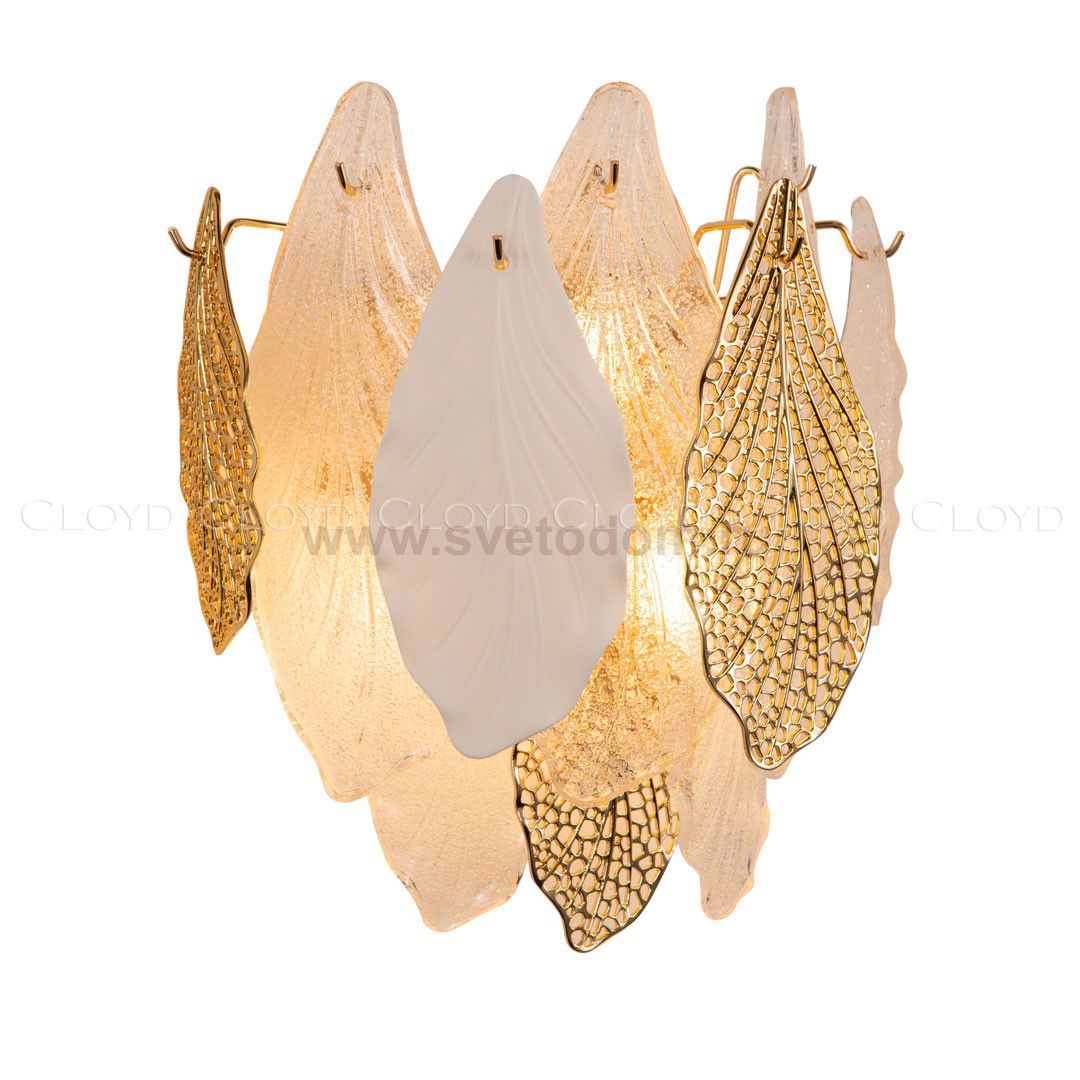 Бра Cloyd SENEGAL W3 / выс. 33 см - с золот. листьями - золото (арт.20110)