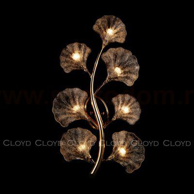 Бра Cloyd POLYNESIA W7 / выс. 77 см - прозрачн.стекло - золото (арт.20111)