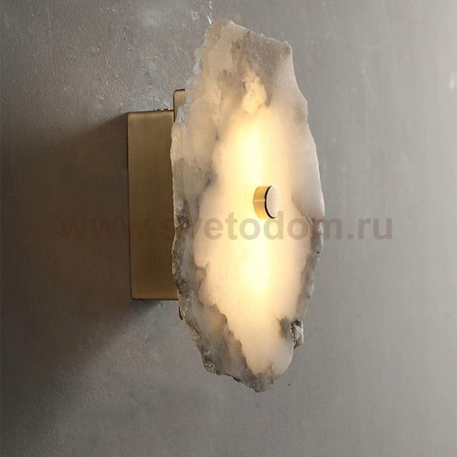 Бра Cloyd KNOSS W1 / D15 см - алебастр - латунь (арт.20268)