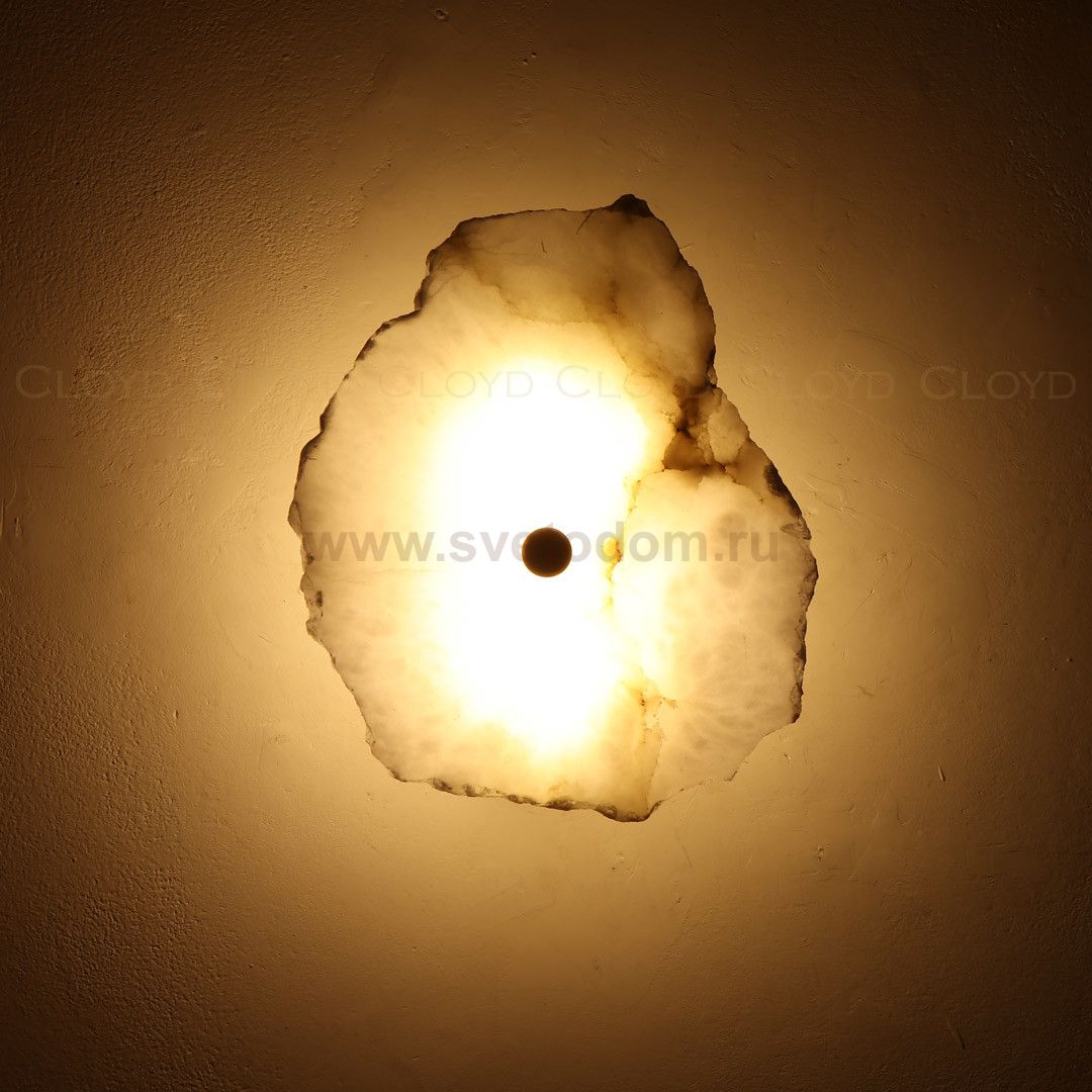 Бра Cloyd KNOSS W1 / D15 см - алебастр - латунь (арт.20268)